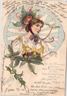 Fantaisie - Femme Chapeau De Fleur - MS 12723 - Illustration - Carte Postale Ancienne - Femmes