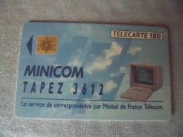 Télécarte France Télécom Minicom Tapez 3612 - Operadores De Telecom