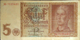 ALLEMAGNE/GERMANY * 5 Reichsmark * Date 01/08/1942 * État/Grade TTB/VF * Pick 186a - 5 Reichsmark
