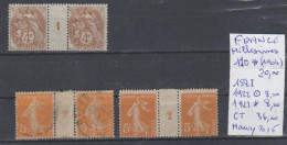 TIMBRE DE FRANÇE NEUF (MILLESIMES)1900-24 Nr 158 I -1922-OBLITERE- 1922 *  + VOIR SUR PAPIER AVEC TIMBRES COTE  36.00  € - Neufs