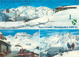 Switzerland Saas-Grund Kreuzboden Gondelbahn, Sesselift Und Bergrestaurant Multi View - Saas Im Prättigau