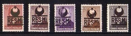 1954 TURKEY OVERPRINTED OFFICIAL STAMPS (BLACK OVERPRINT) MNH ** - Timbres De Service