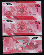 Trinidad & Tobago 2 Pcs  1 Dollars Twin Number Unc - Trinidad Y Tobago