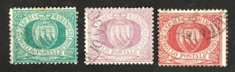 1884 - San Marino - Cent 10- 15. 20  - Stemma Used - Oblitérés