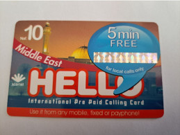 CURACAO NAF 10,- SCARLET/HELLO/MIDDLE EAST / 5MIN FREE EXTRA /SILVER STRIPE    / MINT CARD !!     ** 13059** - Antilles (Netherlands)