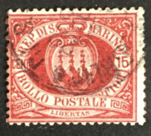 1882 -94 - San Marino - Cent 15 - Stemma Used - Usados