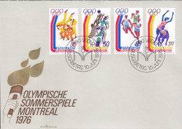 Liechtenstein Ersttags Brief Premier Jour Lettre FDC Cover 1976 Olympic Games Olympische Spiele Complete Set - FDC