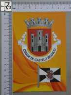 PORTUGAL  - CASTELO BRANCO - BRAZÃO E BANDEIRA - 2 SCANS  - (Nº54063) - Castelo Branco