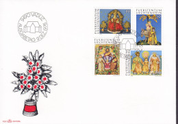 Liechtenstein Ersttags Brief Premier Jour Lettre FDC Cover 1976 Weihnachten Christmas Noel Navidad Natale Complete Set - FDC