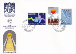 Liechtenstein Ersttags Brief Premier Jour Lettre FDC Cover 1979 Mi. 728-30 Funkdienst Europarat Entwicklungshilfe - FDC