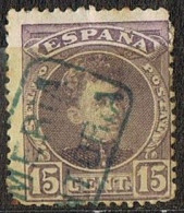 Sello 15 Cts Alfonso XIII Cadete, Carteria CANTORIA (Almeria) Tipo II, Edifil Num 246 º - Usados