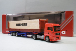 Herpa - Camion MAN TG A LX SZ Liebherr Semi-remorque Réf. 147521 BO HO 1/87 - Véhicules Routiers