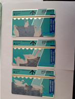 NETHERLANDS  L&G CARDS SERIE SWANS/ BIRDS  3X  R008/01-03 TELE ART    /  MINT   ** 13073** - Pubbliche