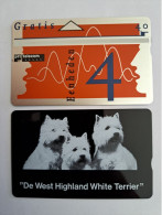 NETHERLANDS  4 UNITS /  DOGS/ WHITE TERRIER  / RCZ 793  MINT  ** 13078** - Cartes GSM, Prépayées Et Recharges
