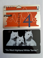 NETHERLANDS  4 UNITS /  DOGS/ WHITE TERRIER  / RCZ 793  MINT  ** 13078** - [3] Sim Cards, Prepaid & Refills