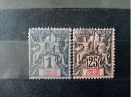 GRANDE COMORE. 1897. Type SAGE N° 1 ( 1c ) Et 8 ( 25c ) . NEUFS +. Côte YT 2020 : 32,00 € - Nuovi