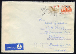 Poland, Warsaw Airmail Cover To England | Castle, Palace - Flugzeuge