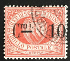 1882 - San Marino - Soprastampa Cent 10 Su Cent 20 - Stemma Used - Used Stamps