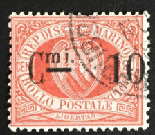 1882 - San Marino - Soprastampa Cent 10 Su Cent 20 - Stemma Used - Oblitérés