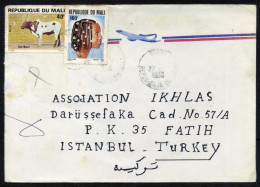 Mali, Ségou 1983 Airmail Cover To Istanbul | Mi 839, 921 Cattle, Hairdos Of Women, Hairstyles - Mali (1959-...)