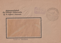 1945 - SAAR / SARRE / ZONE FRANCAISE - OBLITERATION GEBÜHR BEZAHLT ! De ST INGBERT - Lettres & Documents