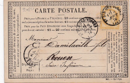 32085# CERES N°55 SEUL CARTE PRECURSEUR Obl ST DIE DES VOSGES 1876 T16 ROUEN SEINE MARITIME - Tarjetas Precursoras