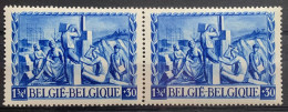 België, 1945, Nr 698, Postfris **, Cur ''Ballon Naast Stelling'' (linkse Zegel) - 1931-1960