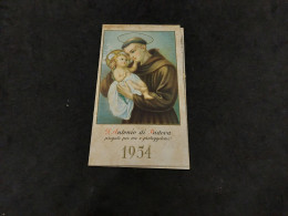 Calendarietto/calendrier Santino 1954. Pie Opere Fratini EMissioni. Bologna. Condizioni Ottime. - Petit Format : 1941-60