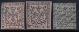 Modena, Periodicos 1853-57  Y&T. 2, 3, 4, - Modena