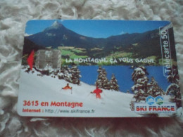 Télécarte Ski France La Montagne Ca Vous Gagne - Operadores De Telecom