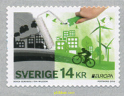 365449 MNH SUECIA 2016 EUROPA CEPT 2016 - ECOLOGIA EN EUROPA - PIENSA EN VERDE - Usati