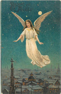 Thèmes Div.-ref-PP899- Carte Gaufrée - Anges - L Ange - Bonne Année -/ A Circulé En 1909- - Anges