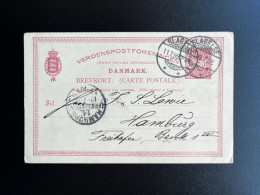 DENMARK DANMARK 1899 POSTCARD SLAGELSE TO HAMBURG 11-07-1899 DENEMARKEN - Storia Postale