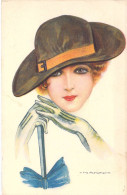 Illustrateur - Nanni - Femme Au Chapeau Avec Des Gants - Oblitéré Torino Ferrovia - Carte Postale Ancienne - Nanni