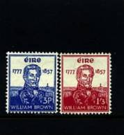 IRELAND/EIRE - 1957  WILLIAM  BROWN  SET  MINT NH - Unused Stamps