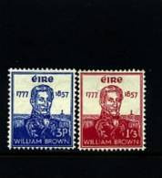 IRELAND/EIRE - 1957  WILLIAM  BROWN  SET  MINT NH - Nuevos