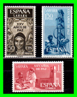 ESPAÑA COLONIAS ESPAÑOLAS ( SAHARA ESPAÑOL AFRICA ) SERIE DE SELLOS AÑO 1965 - XXV AÑOS DE PAZ - NUEVOS - Sahara Español