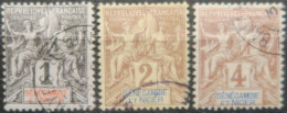 R2141/117 - 1903 - COLONIES FRANÇAISES - SENEGAMBIE Et NIGER - N°1 à 3 Oblitérés - Usados