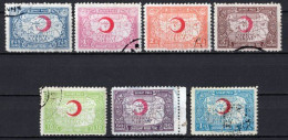 1943 TURKEY TURKISH RED CRESCENT CHARITY STAMPS THICK PAPER USED - Charity Stamps