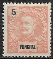 Funchal – 1897 King Carlos 5 Réis Mint Stamp - Funchal