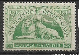 NUOVA ZELANDA  1920 ANNIVERSARIO DELLA VITTORIA  UNIF. 205 MLH VF - Unused Stamps