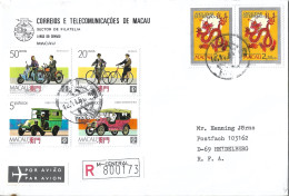 Macau Macao Registered Cover To Germany - Briefe U. Dokumente