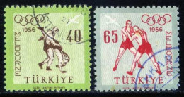 Türkiye 1956 Mi 1490-1491 Melbourne Olympic Games, Wrestling, Sports - Gebruikt