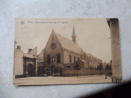 CPA Cpa Mons L'hopital Militaire Et Eglise Des Capucins Etat Voyagée Mons Bergen 1932 Au Dos - Mons