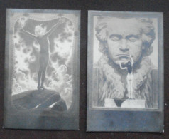 2 Fidus Old Postcard Beethoven, Erotic, Nude Woman Art Nouveau - Fidus