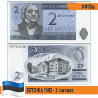 B0806# Estonia 1992. 2 Coronas (UNC) P#70a - Estonie