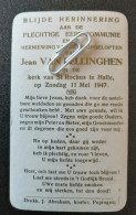HALLE..1947.. BLIJDE HERINNERING PLECHTIGE H. COMMUNIE VAN JEAN VAN BELLINGEN - Communion