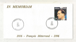 IN MEMORIAM, FDC, 1 Er Jour, MADAGASCAR ,23 Dec. 1996,  FRANCOIS MITTERRAND  1916-1996, Frais Fr 1.85 E - Madagascar (1960-...)