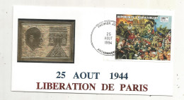 FDC, 1 Er Jour, MADAGASCAR , 25 Aout 1994, Libération De Paris ,1944, CHARLES DE GAULLE - Madagascar (1960-...)