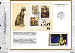 " PHILEXFRANCE 99 / LE LOUVRE / LA JOCONDE / DE VINCI " Sur Feuillet CEF En Soie De 1999 N°YT BF23 FDC A SAISIR ! - Museums